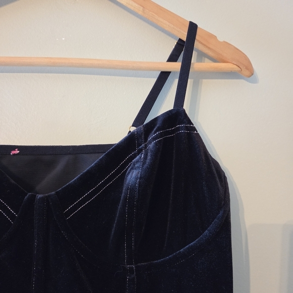 Betsey Johnson Vintage Velvet Corset Cocktail Feminine Party Dress Size Small - Picture 5 of 9